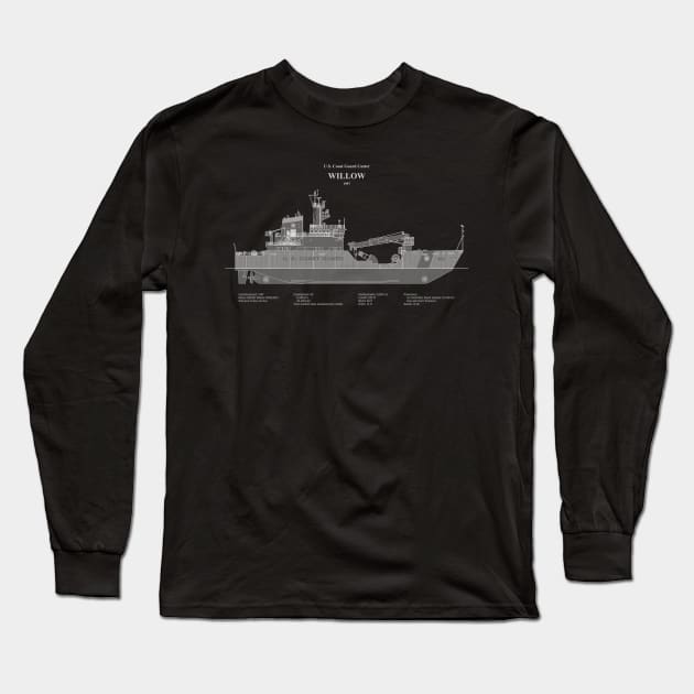 Willow wlb-202 United States Coast Guard Cutter - ABD Long Sleeve T-Shirt by SPJE Illustration Photography